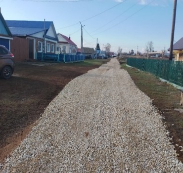 Дорожные работы в селе Ленино